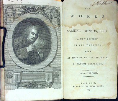 The Works of Samuel Johnson, LL.D. A New Edition, in Six Volumes. Volume the First cover