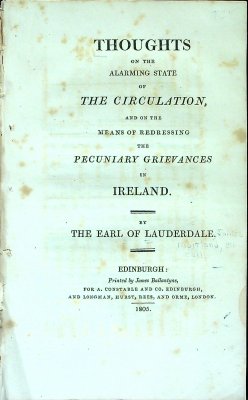 Thoughts on the Alarming State of the Circulation, and on the Means of Redressing the Pecuniary Grievances in Ireland cover