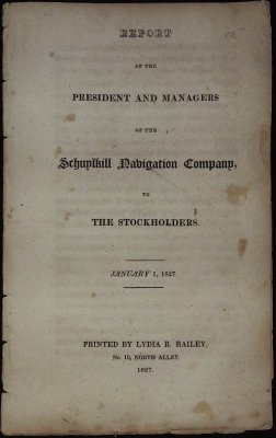 Report of the President and Managers of the Schuykill Navigation Company to the Stockholders cover