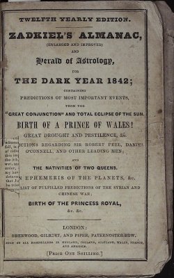 Zadkiel's Almanac and Herald of Astrology, for the Dark Year 1842; b/w Catalogue of Practical and Useful Books cover