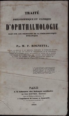 Traité Philosophique Et Clinique d'Ophthalmologie: Basé sur les Principes de la Thérapeutique Dynamique cover