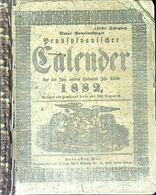 Neuer Gemeinnütziger Pennsylvanischer Calendar 1882 cover