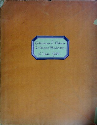 Catalogue de tableaux modernes, aquarelles, pastels et dessins. (Collection E. Adam) cover
