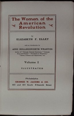 The Women of the American Revolution, Volume I cover