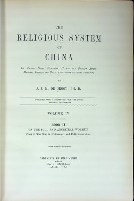 The Religious System of China, Volume IV, Book II cover