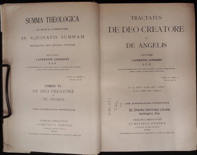 Summa theologica: ad modum commentarii in Aquinatis summam praesentis aevi studiis aptatam. Tomus VI, Tractatus De Deo Creatore et de Angelis cover
