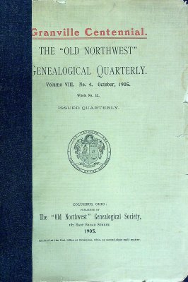 The Old Northwest Genealogical Quarterly Vol 8 cover