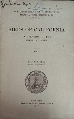 Birds of California in Relation to the Fruit Industry Part 1 cover