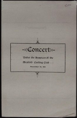 Concert under the auspices of the Meaford Curling Club, December 15, 1911 cover