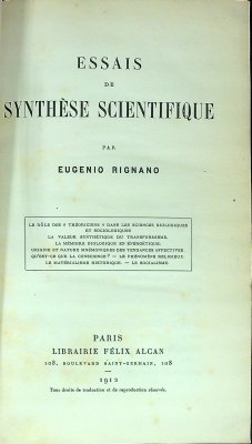 Essais de Synthèse Scientifique cover