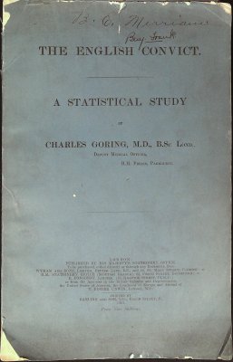 The English Convict: A Statistical Study cover