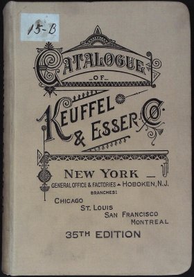 Catalogue of Keuffel & Esser Co., Manufacturers and Importers: Drawing Materials, Surveying Instruments, Measuring Tapes. 35. Edition cover