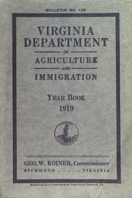 Virginia Department of Agriculture and Immigration Year Book 1919