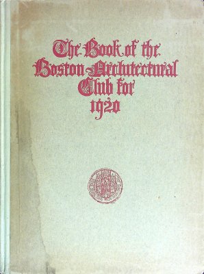 Boston Architectural Club Year Book for 1920 cover