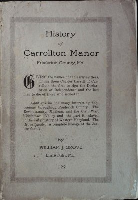 History of Carrollton Manor, Frederick County, Md. cover