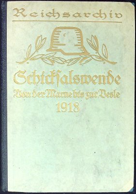 Schicksalswende: Von der Marne bis zur Vesle 1918 cover