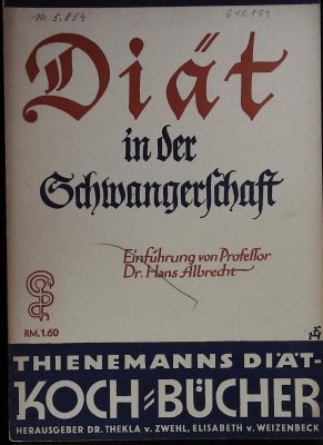 Diät in der Schwangerschaft 3. Auflage 7.-9. Tausend cover
