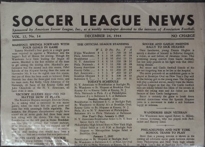 Soccer League News, Vol. 12, no. 14 (December 24, 1944) cover