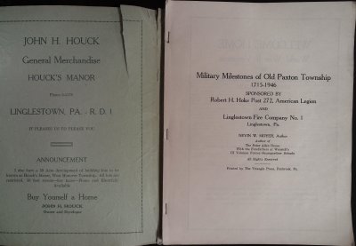 Military milestones of Old Paxton Township, 1715-1946: Sponsored by Robert H. Hoke Post 272, American Legion and Linglestown Fire Company no. 1 cover