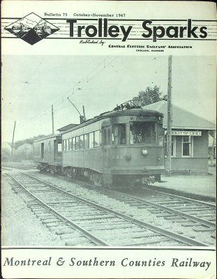 Trolley Sparks, Bulletin 75 (October-November 1947) cover