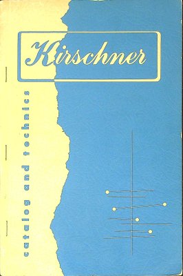 Kirschner Catalog and Technics cover