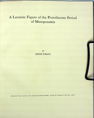 A Leonine Figure of the Protoliterate Period of Mesopotamia cover