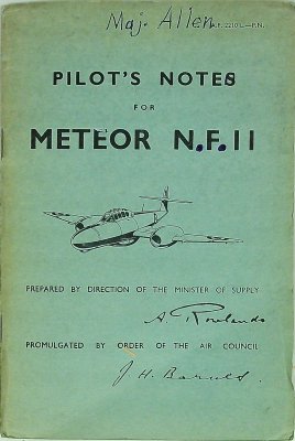 Pilot's Notes for Meteor N.F. 11 (A.P. 2210 L - P.N.) cover