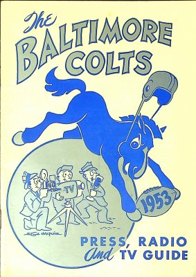 The Baltimore Colts Press, Radio and TV Guide, 1953 cover