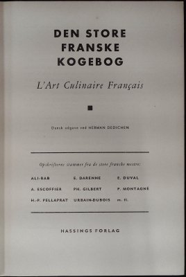 Den Store Franske Kogebog: L'Art Culinaire Français