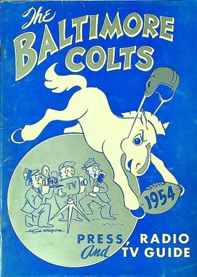 The Baltimore Colts Press, Radio and TV Guide, 1954 cover