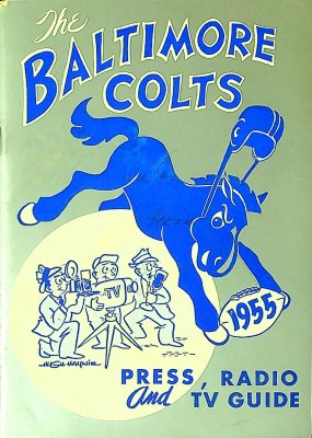 The Baltimore Colts Press, Radio and TV Guide, 1955 cover