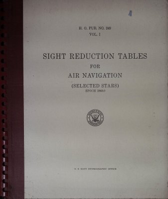 Sight Reduction Tables for Air Navigation (Selected Stars) Epoch 1960.0, Volume I cover