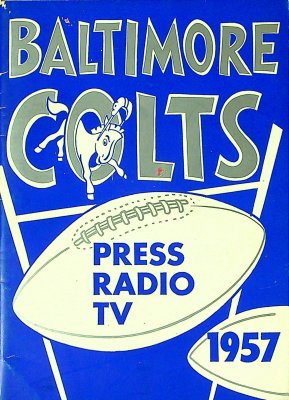 The Baltimore Colts Press, Radio and TV Guide, 1957 cover