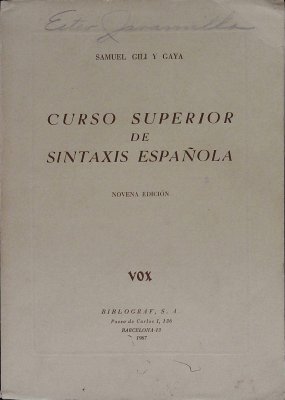 Curso Superior de Sintaxis Española cover