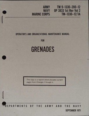Operators & Organizational Maintenance Manual for Grenades cover