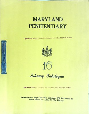 Maryland Penitentiary Library Catalogue 16 cover