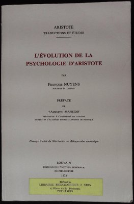 L’Évolution de la Psychologie d'Aristotle cover