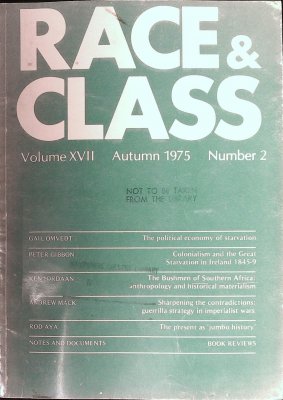 Race & Class: A Journal for Black and Third World Liberation, Volume 17, Autumn 1975, Number 2 cover