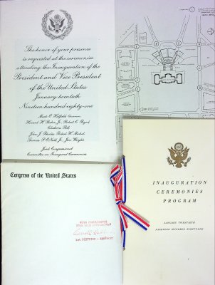 1981 Presidential Inauguration Invitation and Ceremony Pamphlet cover