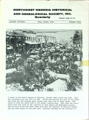 Northwest Georgia Historical & Genealogical Society, Inc.: Volume 15, No. 4, Fall 1983 cover