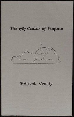 The Personal Property Tax Lists for the Year 1787 for Stafford County, Virginia cover