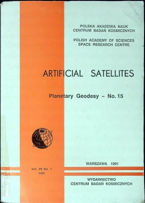 Artificial Satellites: Planetary Geodesy, No. 15. Vol. 26, No. 1 cover