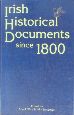 Irish Historical Documents since 1800 cover
