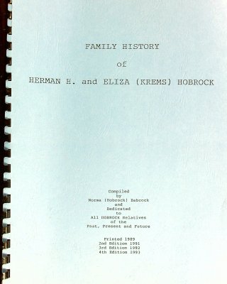 Family History of Herman H. and Eliza (Krems) Hobrock cover