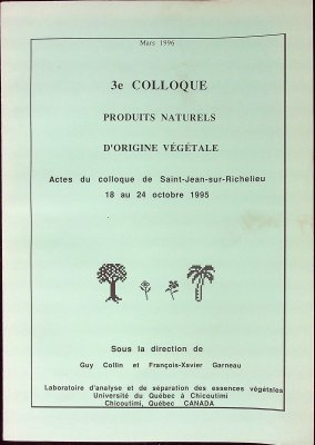3e colloque Produits naturels d'origine végétale cover