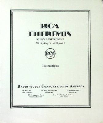 RCA Theremin Musical Instrument Instructions