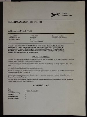 Flashman and the Tiger: and other extracts from the Flashman Papers (Galley) cover