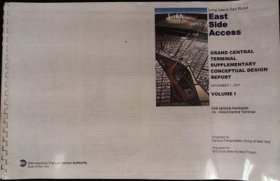 Long Island Railroad East Side Access: Grand Central Terminal Supplementary Conceptual Design Report, Volume 1