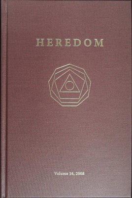 Heredom: The Transactions of the Scottish Rite Research Society, Volume 16, 2008 cover