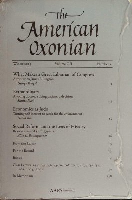 The American Oxonian Winter 2015 cover